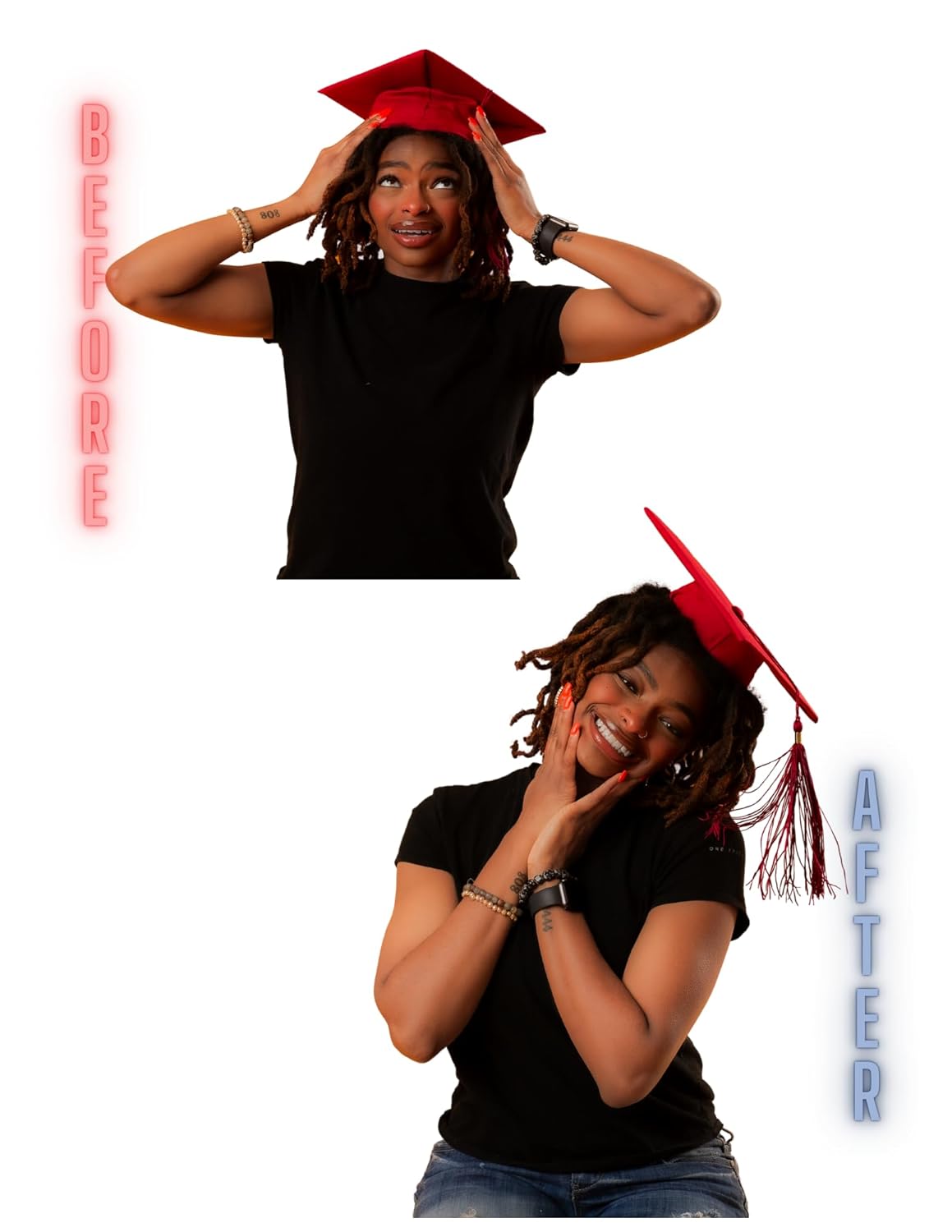 Graduation Cap Headband - Secure Your Cap & Style Your Hair | Black & Clear Options