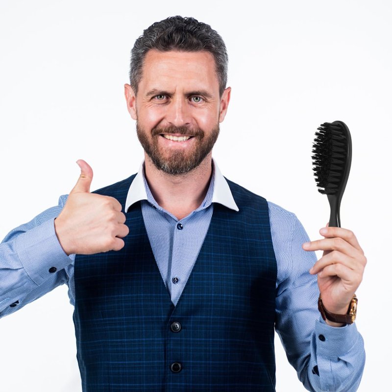 MERRYHAPY 4Pcs Men Beard Brush Grooming Tool Soft Bristle Face Hair Brush for Comfortable Beard Cleaning and Shaping Barber Shop Supply