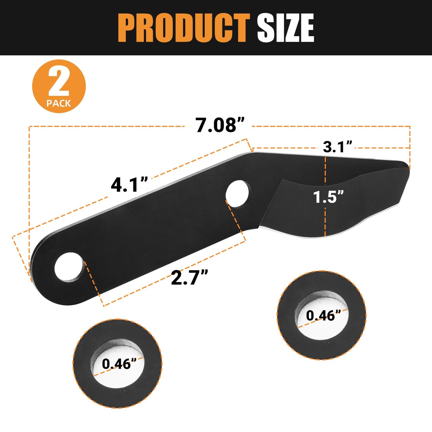 Steel Lopper Replacement Blade for 32 Inch Bypass Lopper, 2 PC Large Pruner Blades for Branch Cutting Gardening Tools, Black