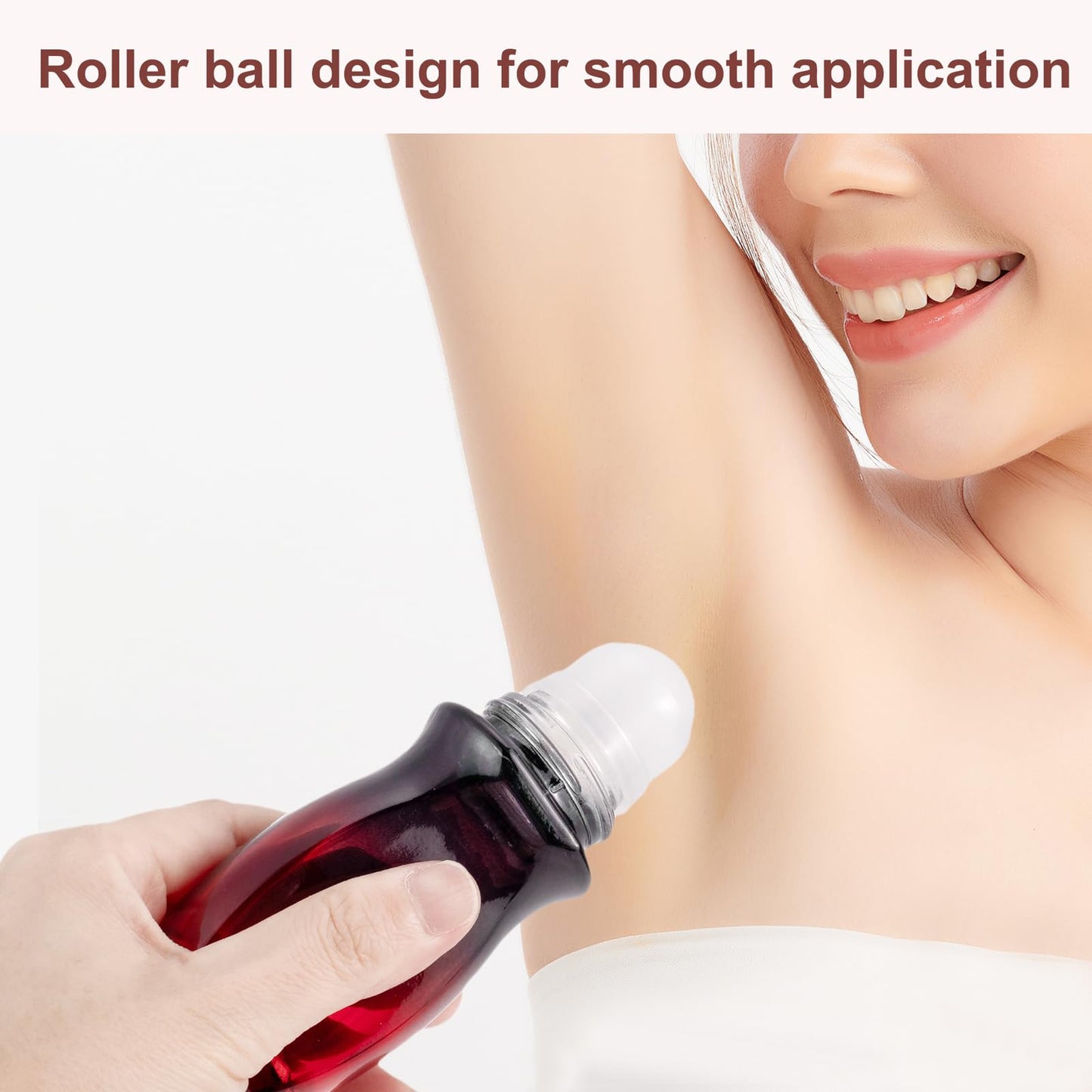 Kesell 2Pcs Glass Roller Bottles 50ml Gradient Red, Gold Lid