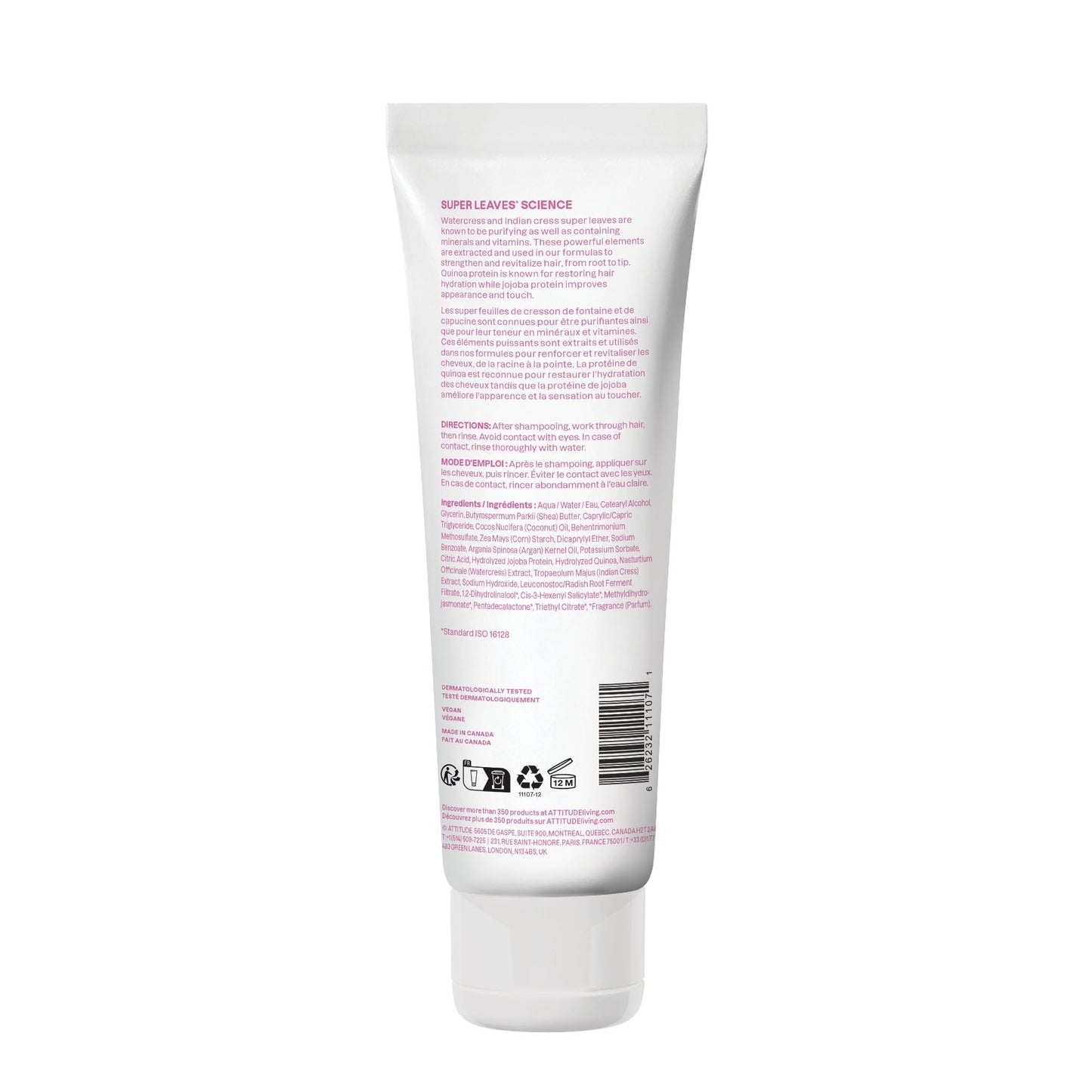 ATTITUDE Moisture Rich Hair Conditioner, For Dry and Damaged Hair, Naturally Derived Ingredients, Vegan Detangler, Dermatologiocally Tested, Quinoa and Jojoba, 8 Fl Oz
