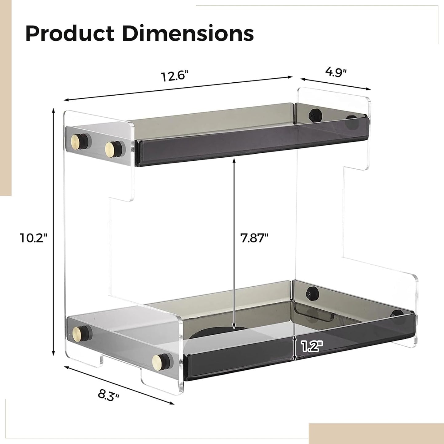 2-Tier Bathroom Counter Organizer - Makeup & Skincare Storage Rack | Ideal for Cosmetics, Perfume, Jewelry