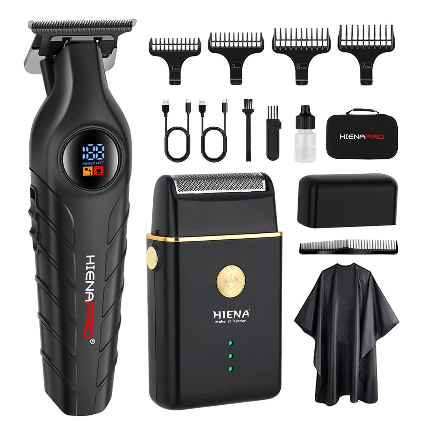 Hair Clipper and Shaver Set Professional Cordless Hair Trimmer for Men, Electric Beard Trimmers foil shavers, Barber Clipper Hair Cuttings Kit