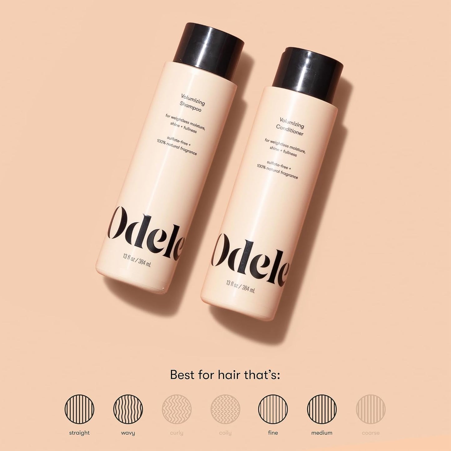 Volumizing Shampoo & Conditioner Set - Sulfate-Free, Adds Moisture & Shine | 13 Fl Oz Each (2-Pack)