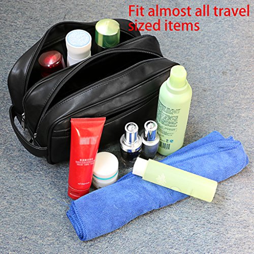 Sumnacon Waterproof Travel Toiletry Bag – PU Leather Organizer for Men & Women, 11.22 x 5.12 x 6.1 inches
