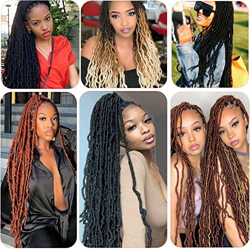 Ahrencan 24 Inch Burgundy Faux Locs Crochet Hair - 6 Packs | Soft & Lightweight