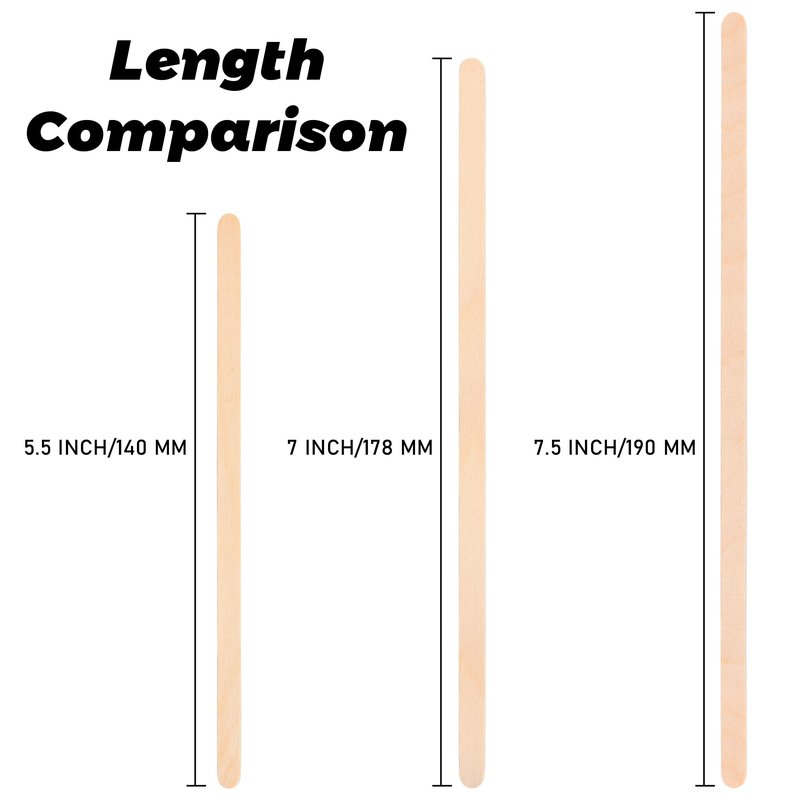 ANTETOK Wooden Coffee Stirrers - Coffee Stir Sticks 7.5 Inch,100pcs Disposable Birch Wood Coffee/Beverage Stirrers,Swizzle Drink Sticks,Coffee Bar Accessories
