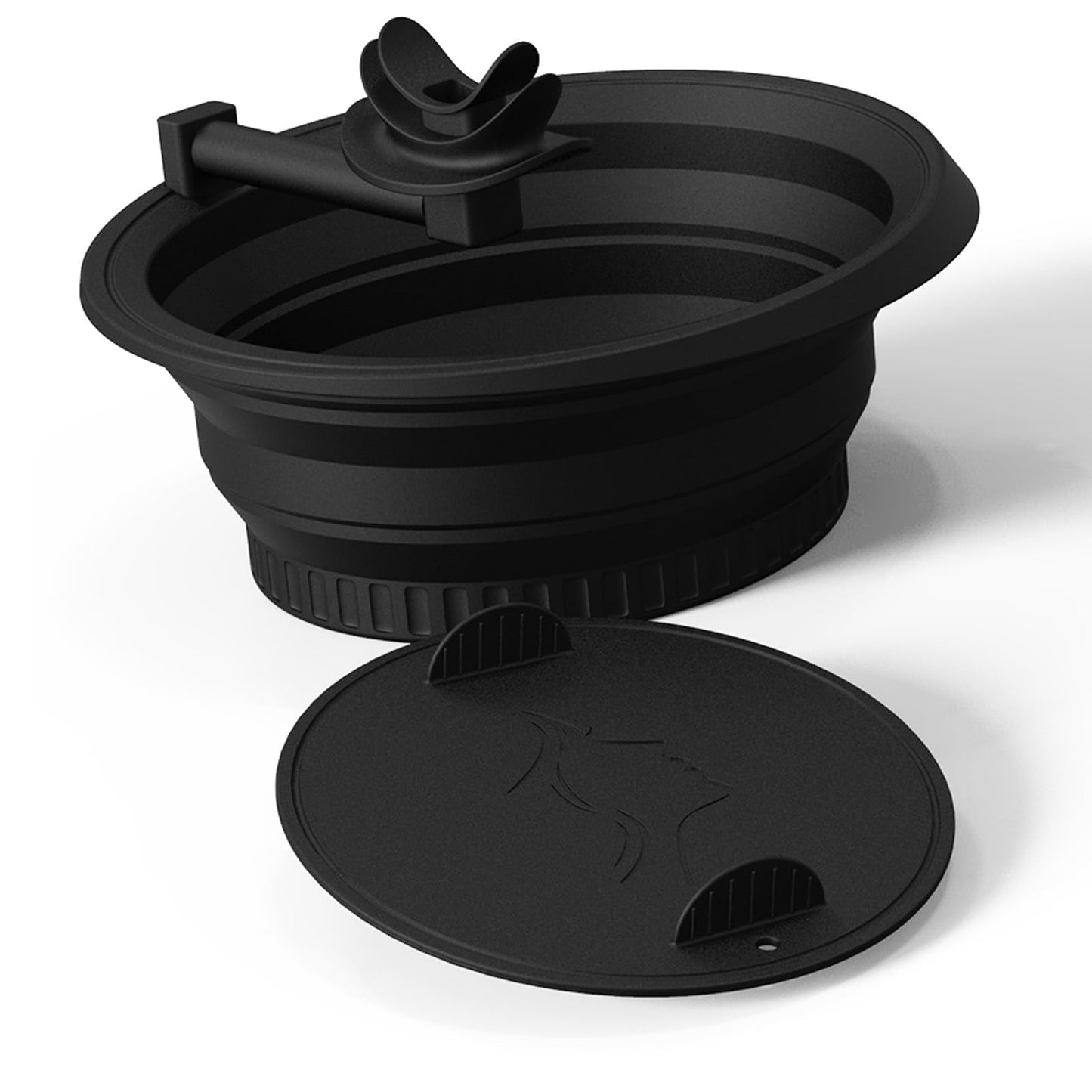 Face Ice Bath Bowl with Breathing Tube - Silicone Ice Bowl for Face Cold Plunge Tub, Portable Face Tub for Ice Bath, Skin Tightening and Depuffing Skincare Tool (Black)