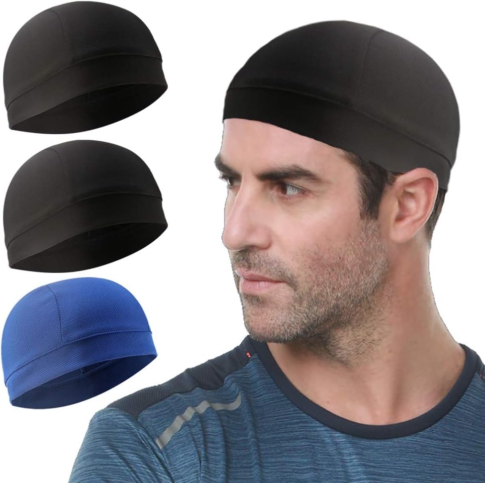 Cooling Skull Cap - 3 Pack Sweat-Wicking Helmet Liner for Cycling & Running | Unisex
