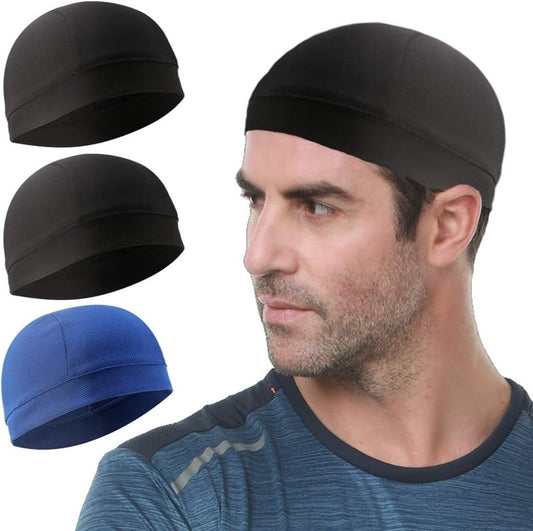 Cooling Skull Cap - 3 Pack Sweat-Wicking Helmet Liner for Cycling & Running | Unisex