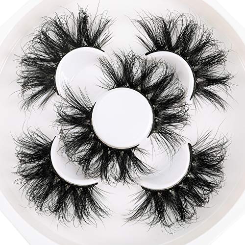 HICOCU 25mm Fluffy Mink False Eyelashes Style H361 - Dramatic Volume, Cruelty-Free Siberian Mink, Reusable Lash Extension