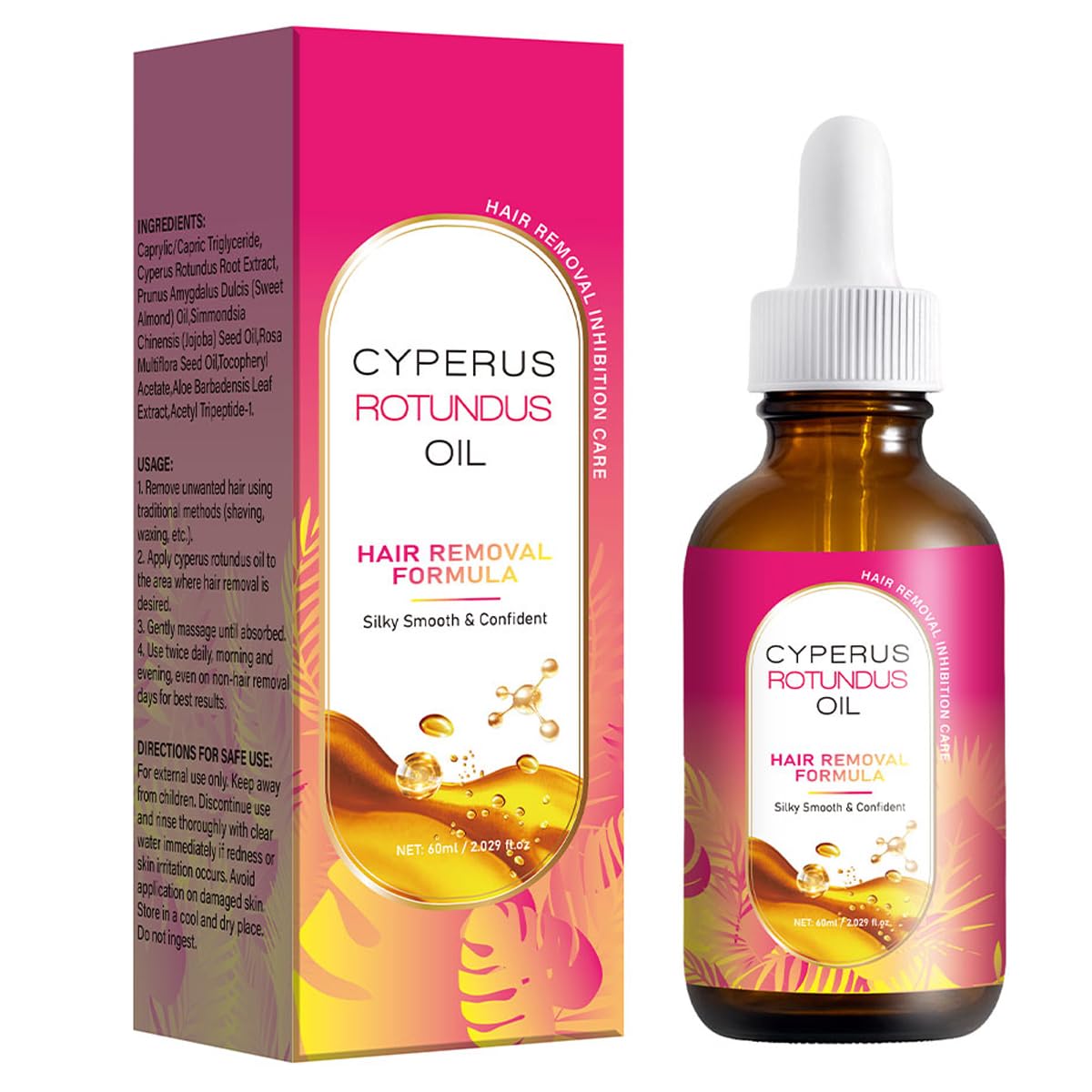Cyperus Rotundus Oil,Cyprus Rotundus Oil to Slow Body Hair Growth for Women & Men, Cypress Rotundus Oil to Soothes Skin, 60ml, All Skin Types