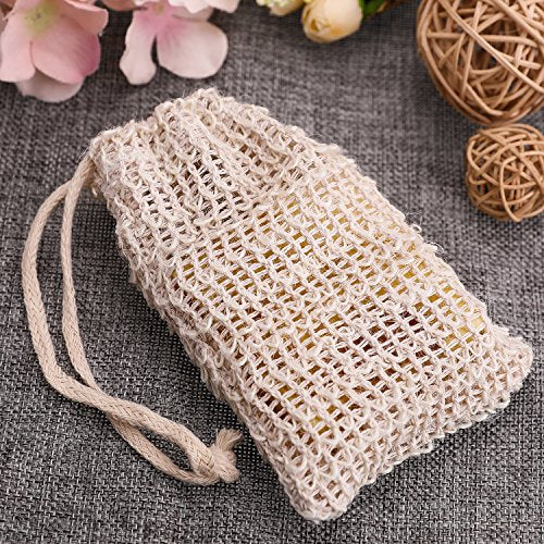 BBTO Cotton Linen Soap Saver Bags - 5 Pack Exfoliating Pouches