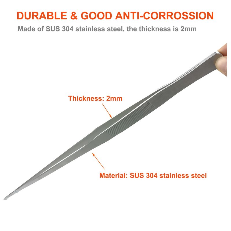 Extra Long Tweezers, Aquascape Tools, 18.9 inch Fecsam Aquarium Stainless Steel Large Feeding Tongs for Fish Tank, Terrarium，Aquascaping, Reptile Snake (Straight)