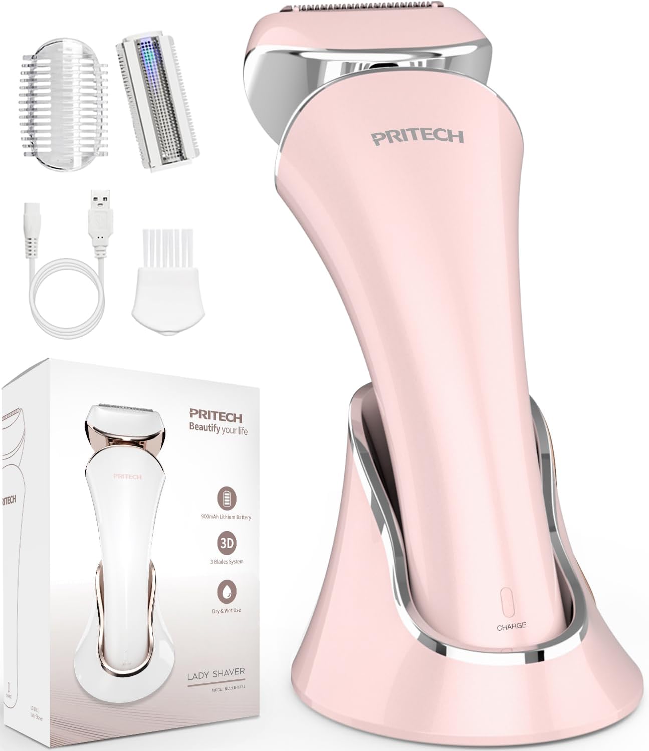 Electric Razor for Women - Rechargeable Waterproof Shaver for Legs, Arms & Bikini | Extra Foil Blade Included
