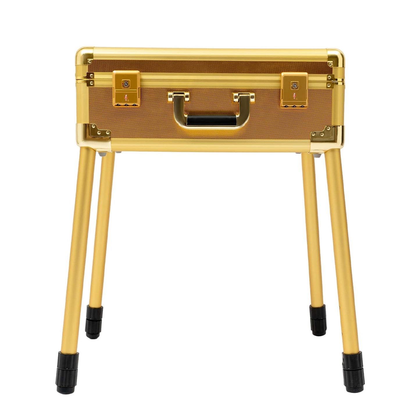 DUSNDULR Mobile Barber Station, 18.11-31.5in Adjustable Height Professional Barber Case Hair Stylist Toolbox with Support Legs & Lock for Barbershops