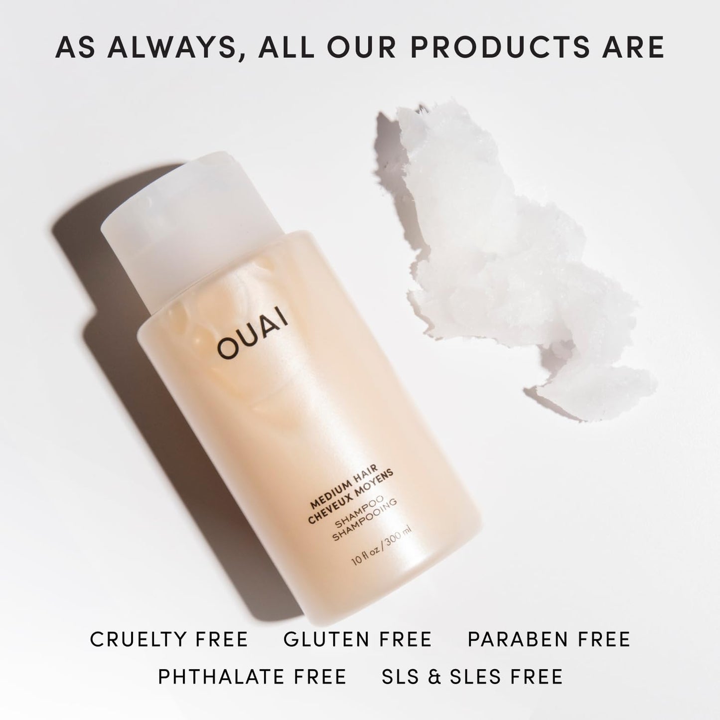 OUAI Medium Hair Shampoo - Hydrating Shampoo for Color Treated Hair & Dry Scalp - Nourishes, Strengthens, Reduces Breakage & Adds Shine - Coconut Oil, Babassu, Keratin - Sulfate Free, Refill 32 Oz