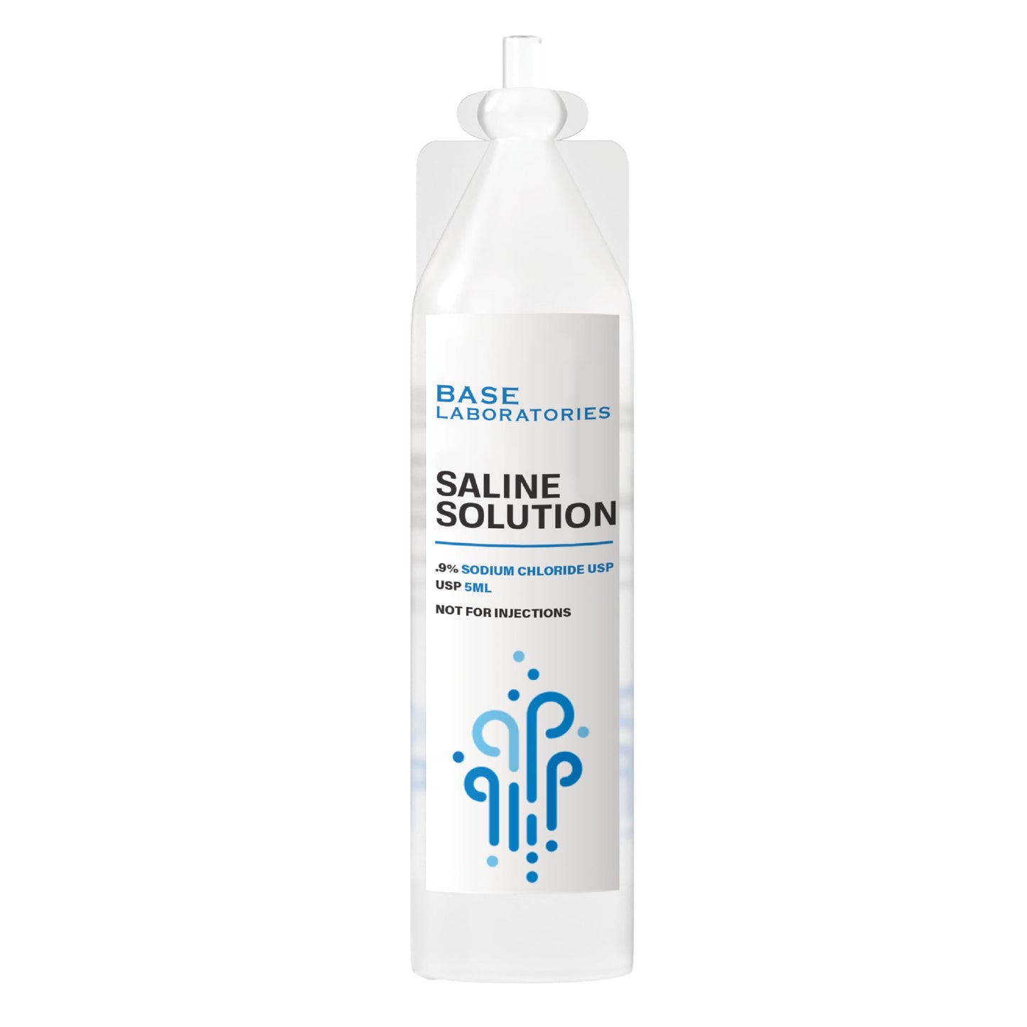BASE LABORATORIES 0.9% Saline Solution Vials - Versatile 0.9% Sodium Chloride Saline Ampoules - Preservative Free Saline Solution Single use vials - USP Grade 25 Vials x 5ml Count