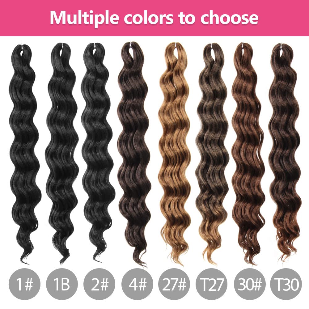 Niseyo NU Ocean Wave Crochet Hair Soft Deep Twist Crochet Braids Synthetic Wavy Braiding Hair Extensions