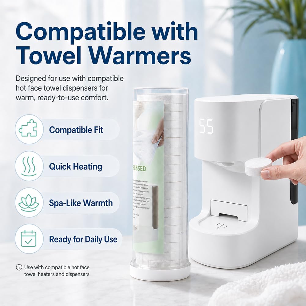 Compressed Face Towels - Portable Cotton Towels for Spa & Travel | 180 Pcs Option