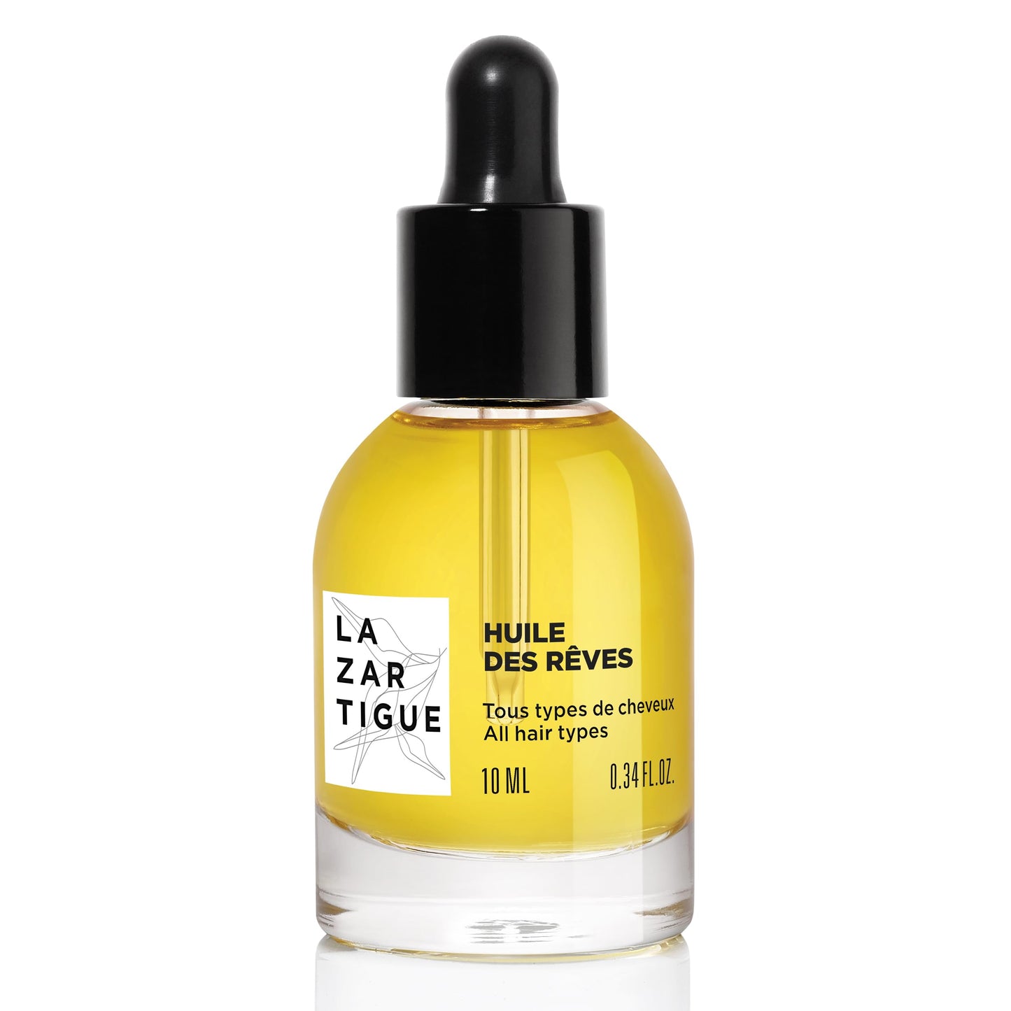 Lazartigue Huile des Rêves Nourishing Dry Oil for Hair, Adds Shine & Nourishment with Argan, Apricot & Camellia Oils, Vegan, Sulfate & Silicone Free, Travel Size, 0.34 Fl Oz