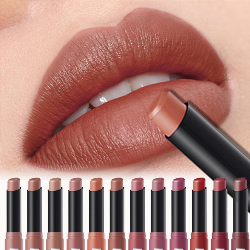 Matte Lipstick Set - 12 Pcs Easy Color Pen | Long-Lasting Moisturizing Formula