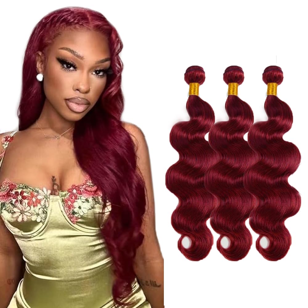 Burgundy Bundles Burgundy Bundles Human Hair Body Wave Color 99j Human Hair Bundles Body Wave LadrXadr 99j Wine Red Bundle 150g 14 16 18 Inch