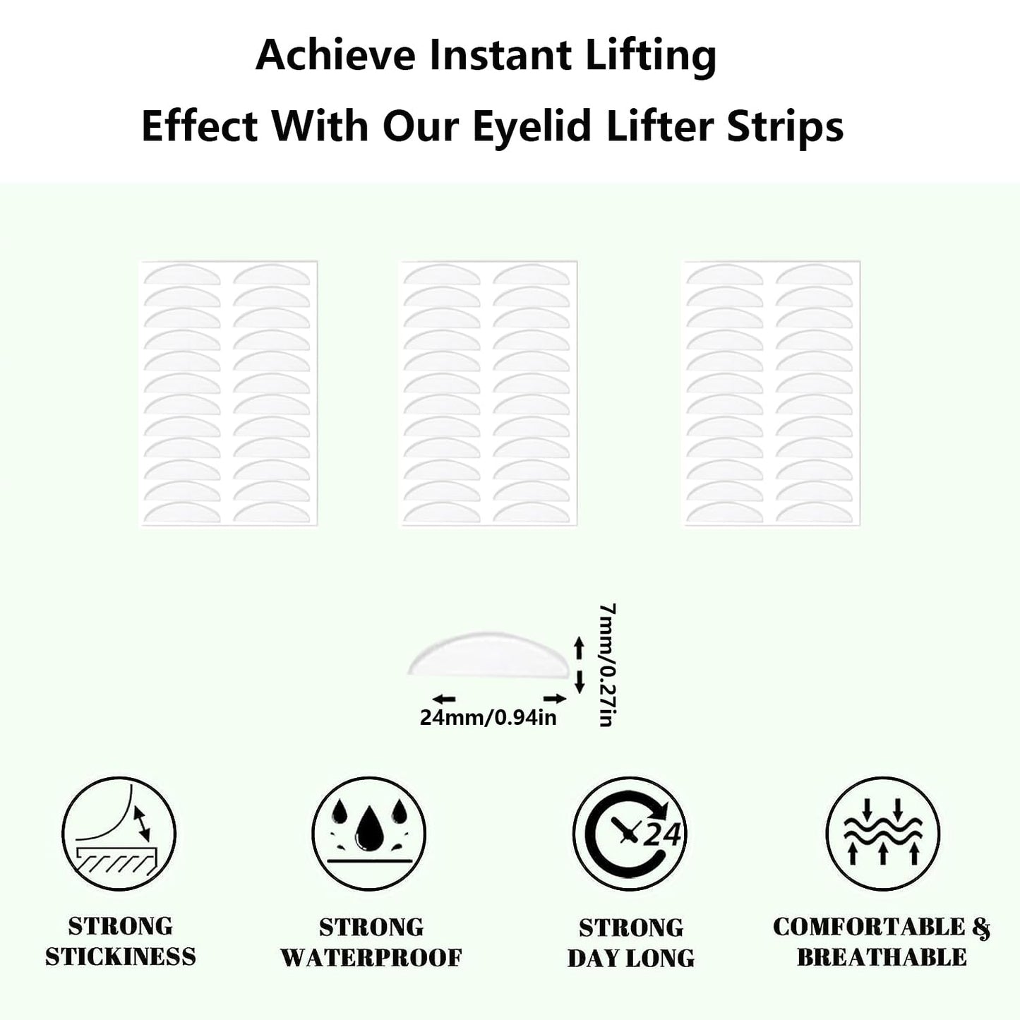 ZMBeautk 7MM 720Count Natural Invisible Single Side Eyelid Tape Stickers Medical-use Fiber Eyelid Lift Strip, Suitable for Uneven or Monolids, Perfect for Uneven Mono-Eyelids, Large