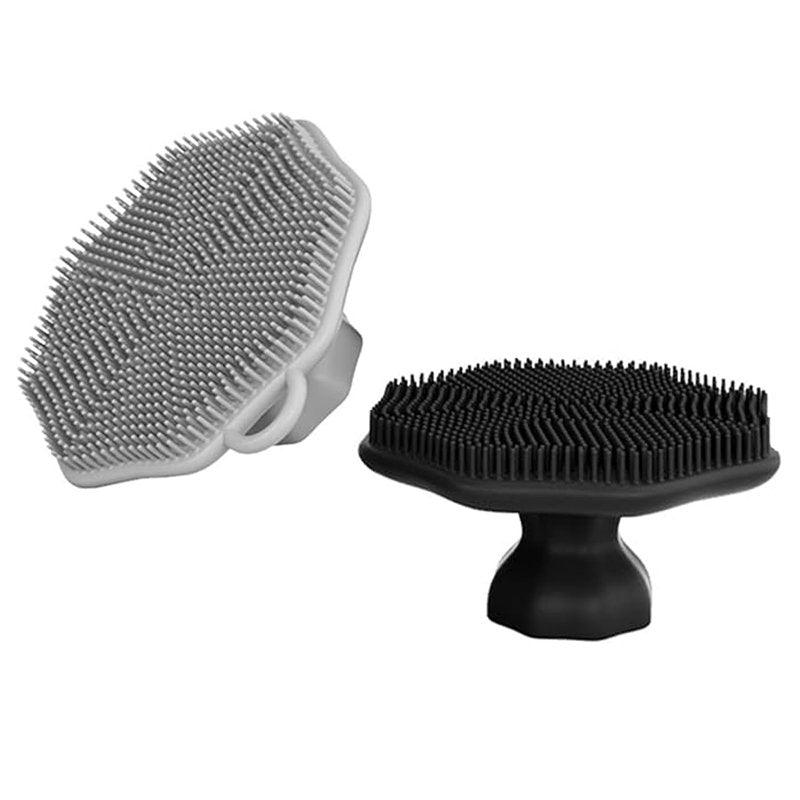 CUVUNUBY 2 Pack Silicone Face Scrubber for Men and Women Manual Facial Cleansing Brush, Food Grade Silicone Face Wash Brush,Gentle Exfoliating Pore Cleansing Skincare Tool(Black and Gray