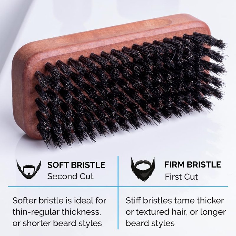 ZEUS Palm Beard Brush for Men, Firm 100% Boar Bristles, Gently Detangles, Smooths & Conditions Facial Hair, German-Made Pear Wood Handle (G91)