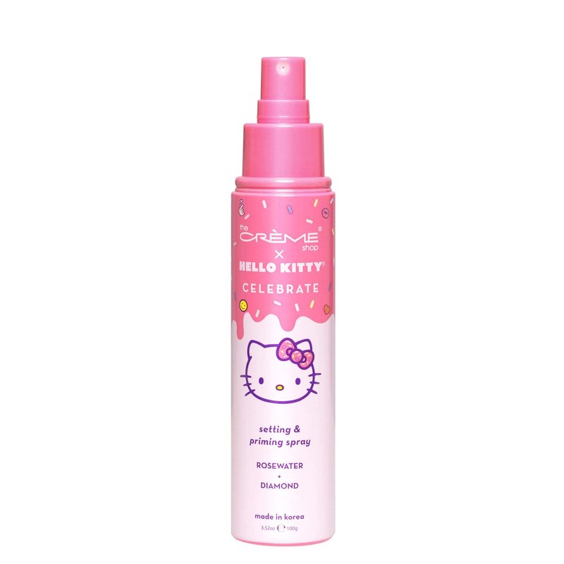 The Crème Shop x Hello Kitty - Korean Skin Care Celebrate Priming & Setting Facial Spray (Rose Water & Diamond) - Hydration, For Makeup, Natural Essence