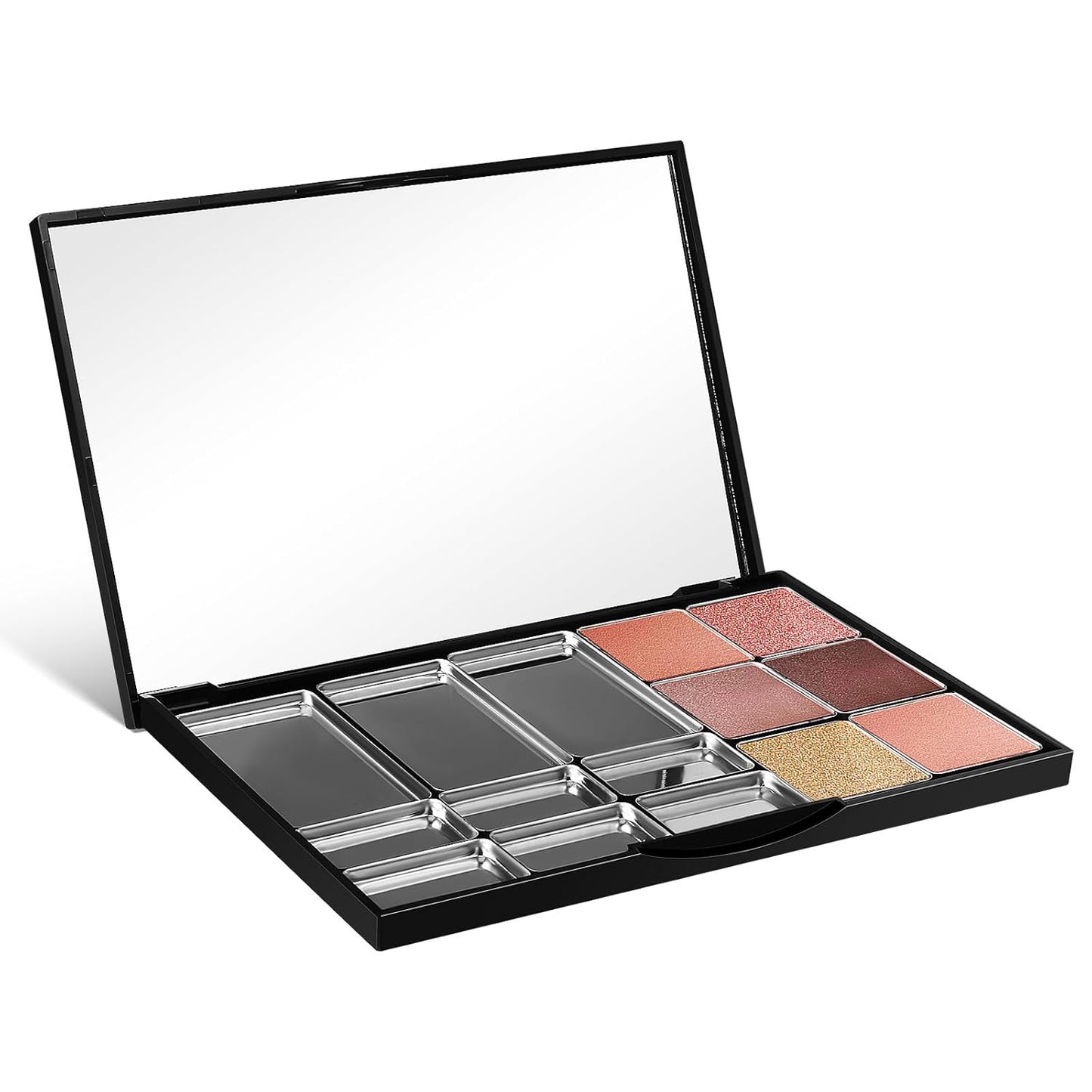 Magnetic Makeup Palette - Empty Eyeshadow Palette with Mirror | 15 Pans for Eyeshadow, Lipstick & Blush