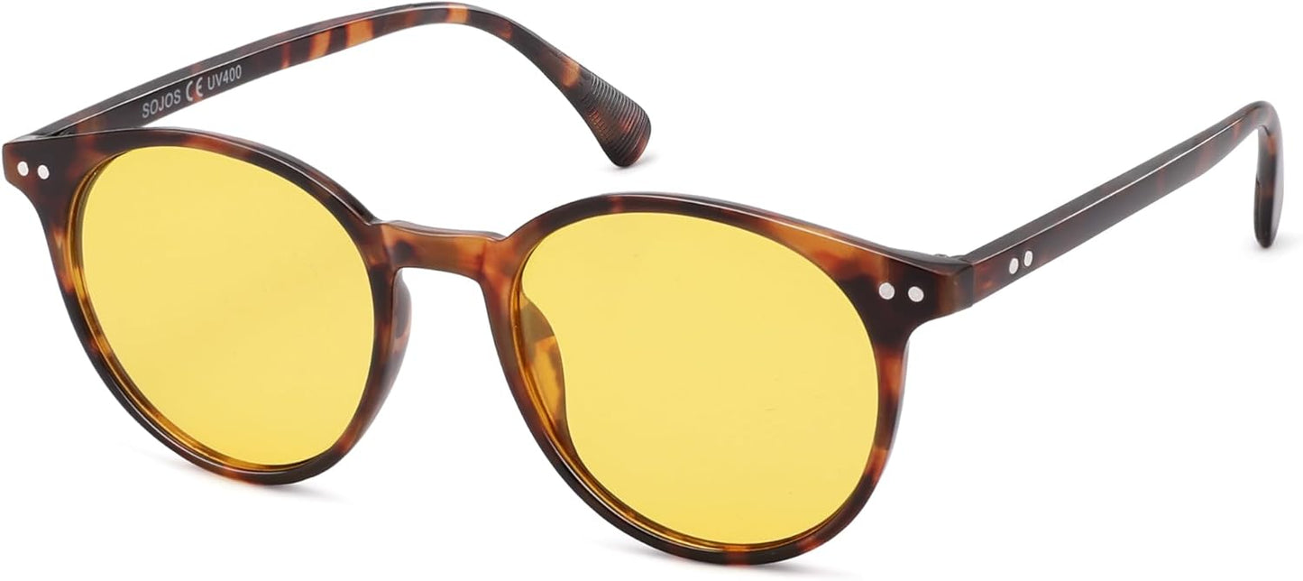 SOJOS Small Round Polarized Sunglasses for Women & Men - Vintage UV400 Protection