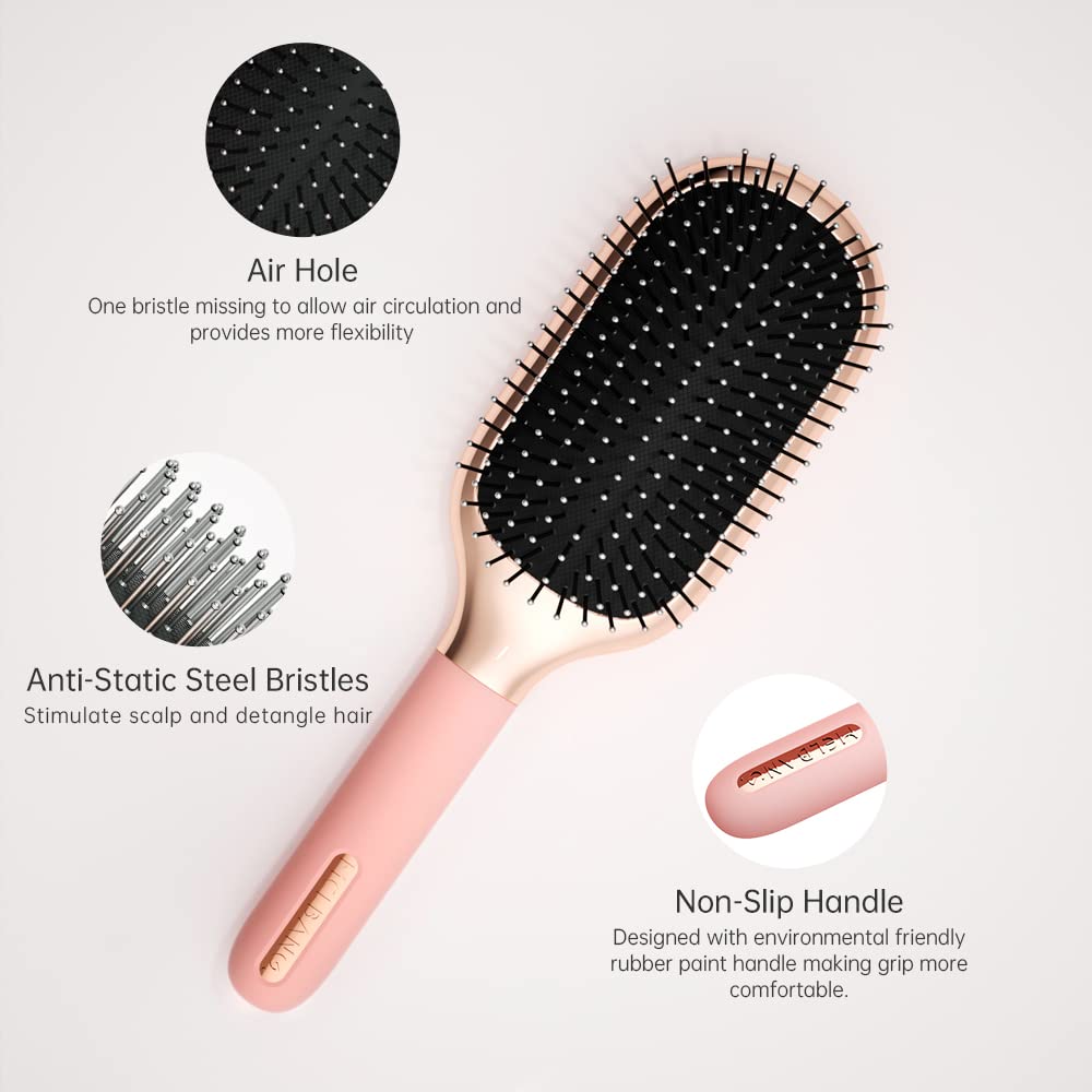 Hair Brush for Thick Curly Hair - Paddle Brush for Smooth, Shiny Hair | Suitable for Wet & Dry Use