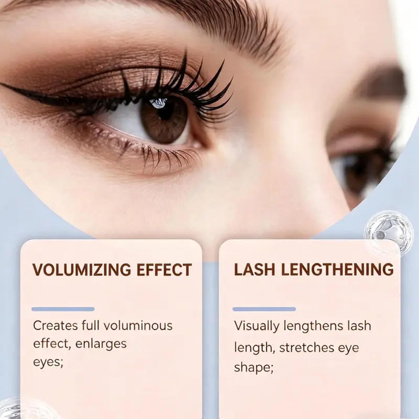 Dulorantocosh Waterproof Fibre Mascara, Volume & Length Without Clumping, Tubular Eyelash Primer with Metal Wand, Curling Eyelash Iron Mascara, Natural and Smudge-Proof (1 pcs)