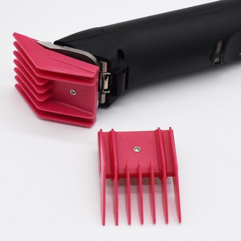 Professional A5 Style Animal Hair Clipper Attachment Guard Guide Cutting Combs 76926-900, Compatible with Oster Classic 76 A5 Andis AG BG Wahl KM Pet Groomers (Magenta, #3-3/8")