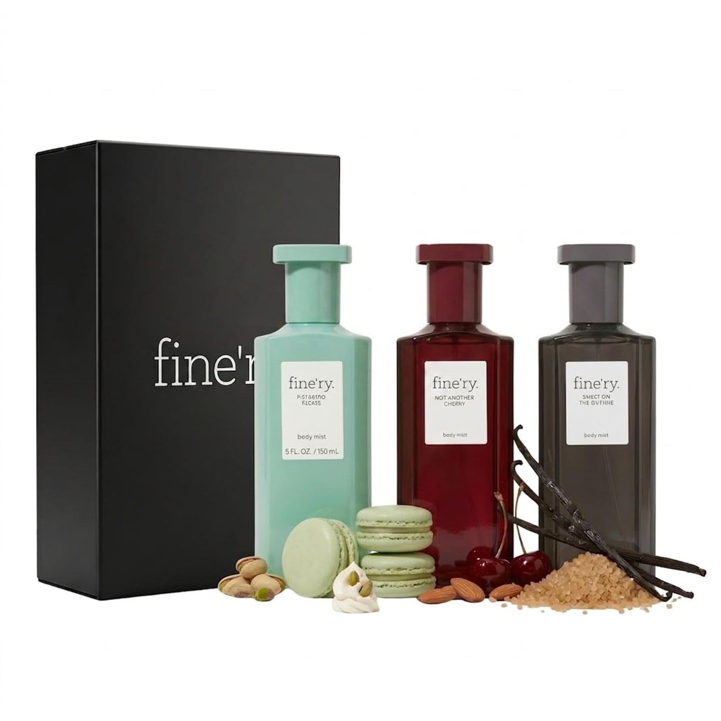 Gourmand Fragrance Body Mist Gift Set - Cherry, Pistachio & Vanilla | Vegan & Cruelty-Free | 5 oz x 3