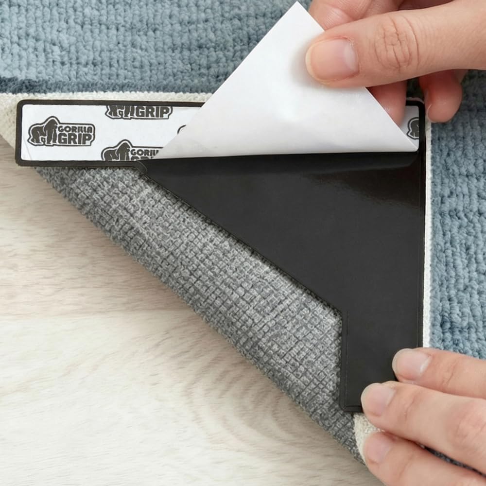 Gorilla Grip® Rug Gripper Pads - 16 Reusable Double-Sided Stickers for Area Rugs | Renter-Friendly, Non-Slip Solution