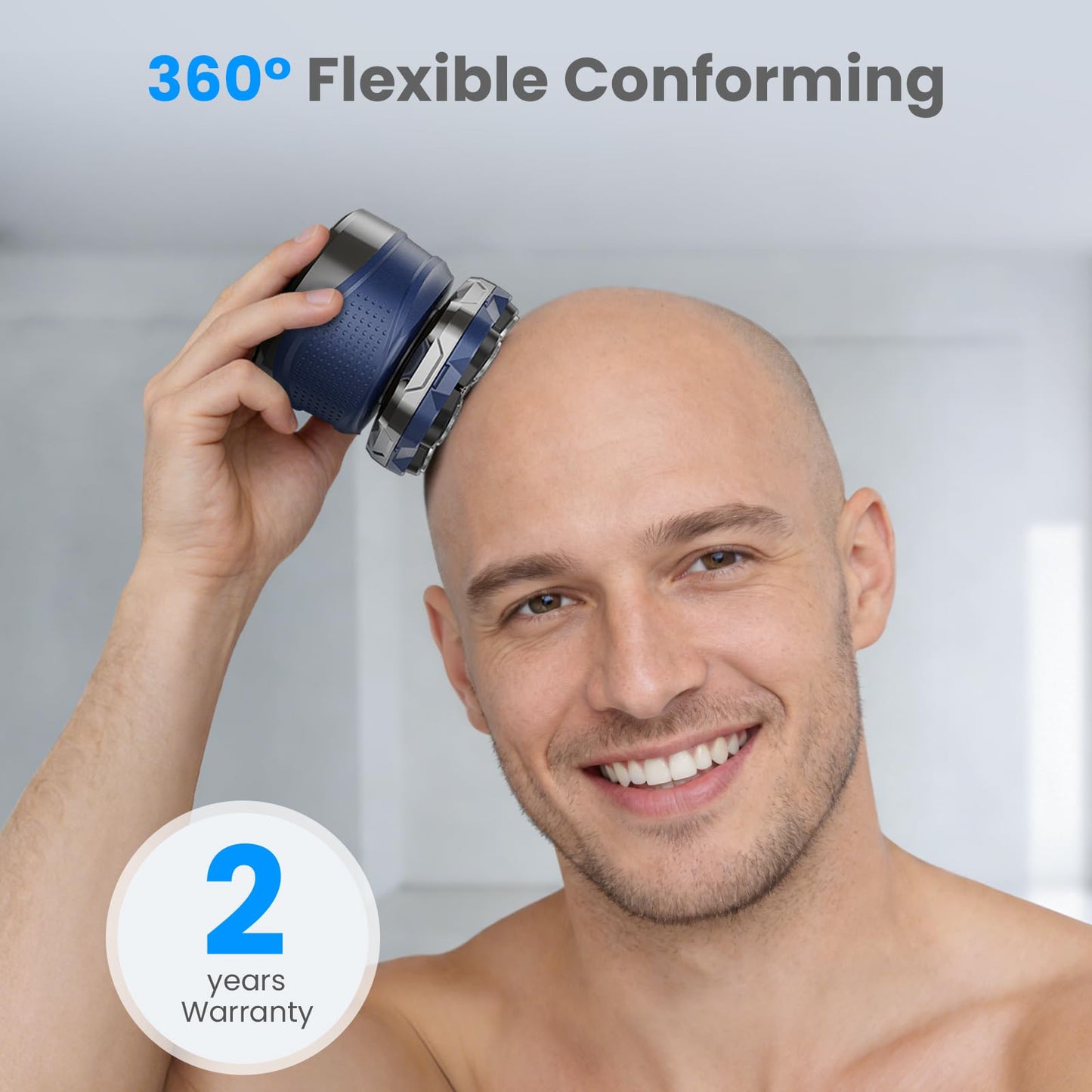 Head Shavers for Bald Men: Super-Powerful Magnetic Electric Razor with 7D Floating Heads, IPX7 Waterproof Wet/Dry Shaver, LED Display & Type-C Recharge & Travel Kit