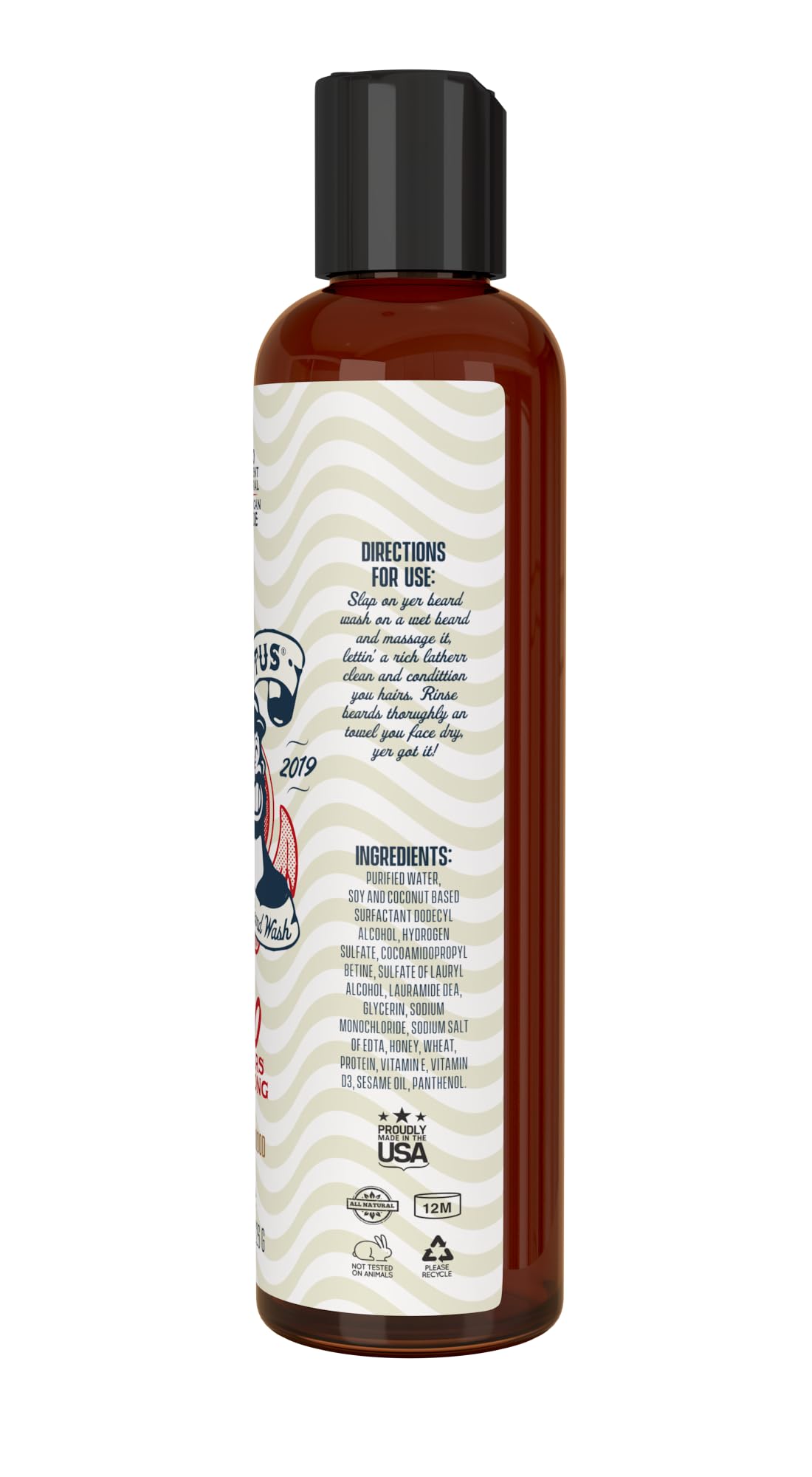 Brutus 3-in-1 Natural Beard Wash and Conditioner for Men, Cruelty Free and Nourishing Beard Shampoo, Best for Maintaining and Conditioning Hair, Sandalwood Scent, 8 oz
