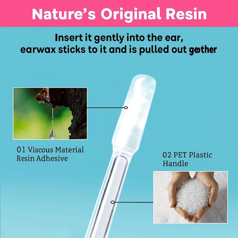 Sticky Ear Cleaning Sticks - Reusable Adhesive Ear Swabs for Gentle Earwax Removal | 24 Pack, Olive Green