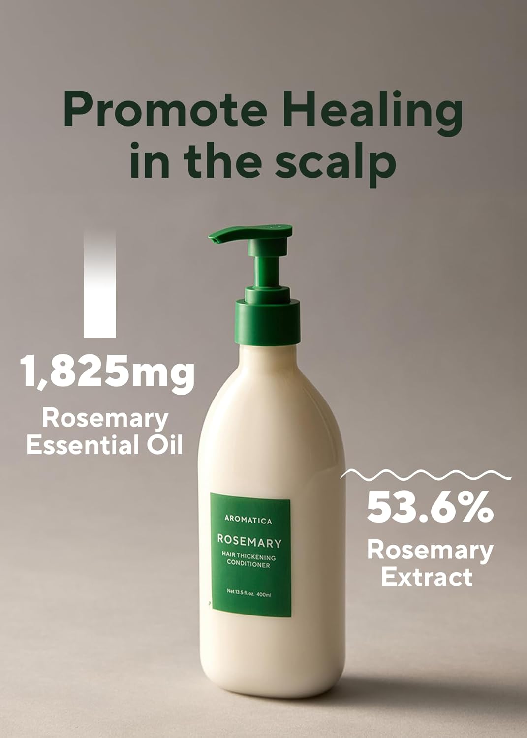 AROMATICA Rosemary Hair Thickening Conditioner - Vegan Moisturizing Formula for Damaged & Dry Hair | 13.53oz/400ml