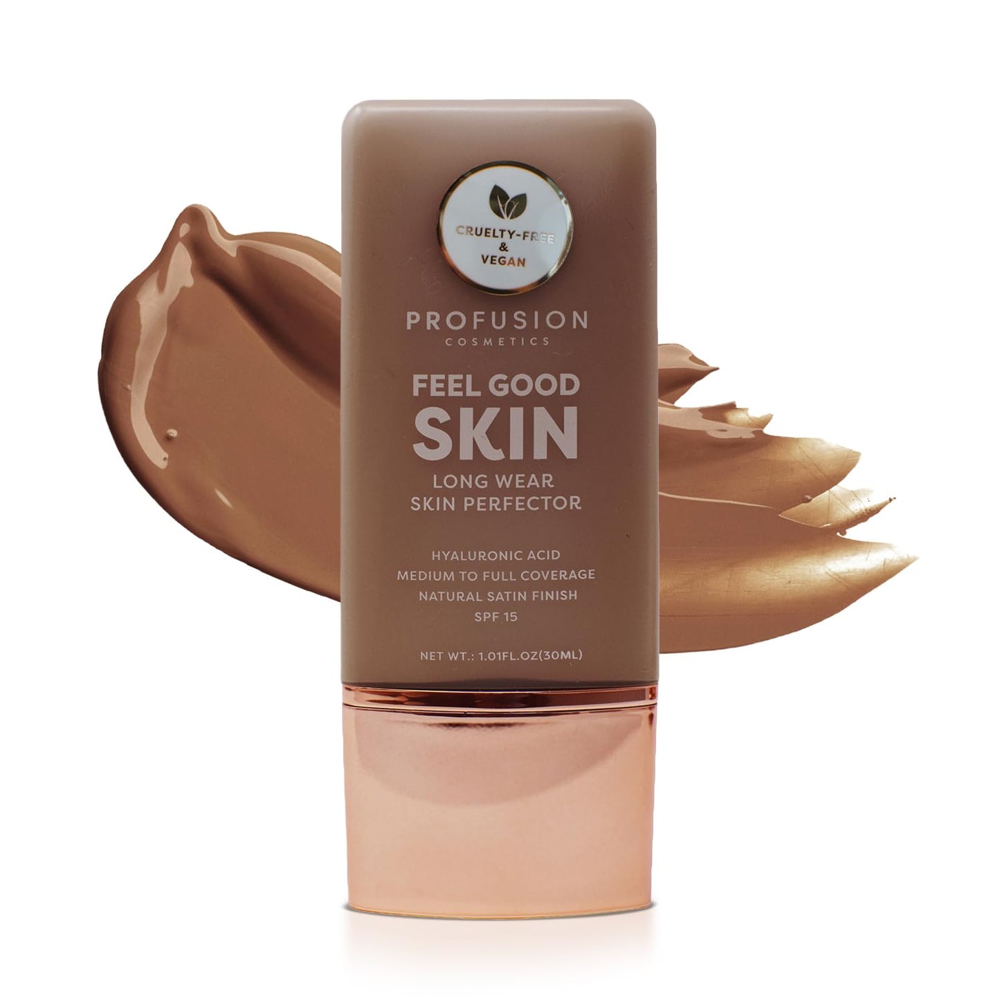 Profusion Cosmetics Lightweight Liquid Foundation - Flawless Radiance, Breathable Vegan Makeup for Uneven Skin Tone | Deep 1