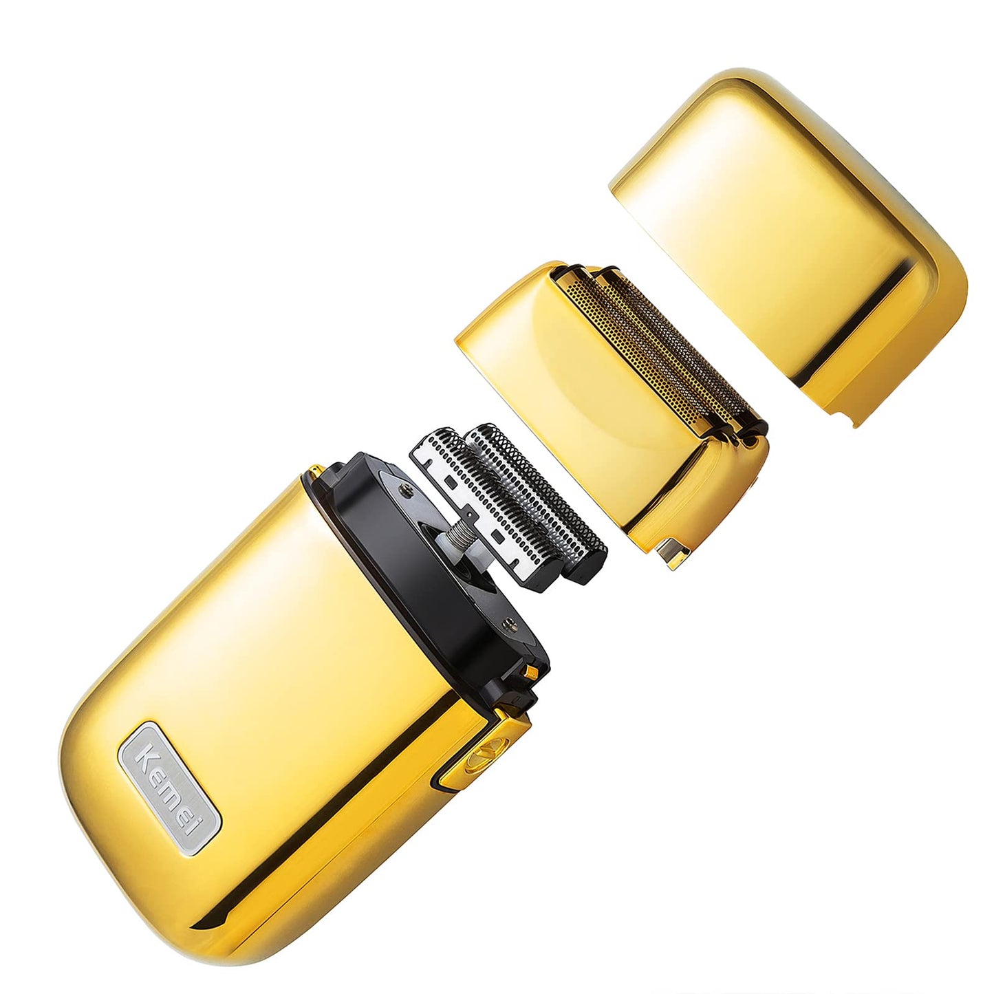 KEMEI Electric Razors for Men, Professional Cordless All Metal Electric Razor, Lithium Titanium Razors, USB Rechargeable Facial Beard Trimmer,Golden (TX1 Gold)