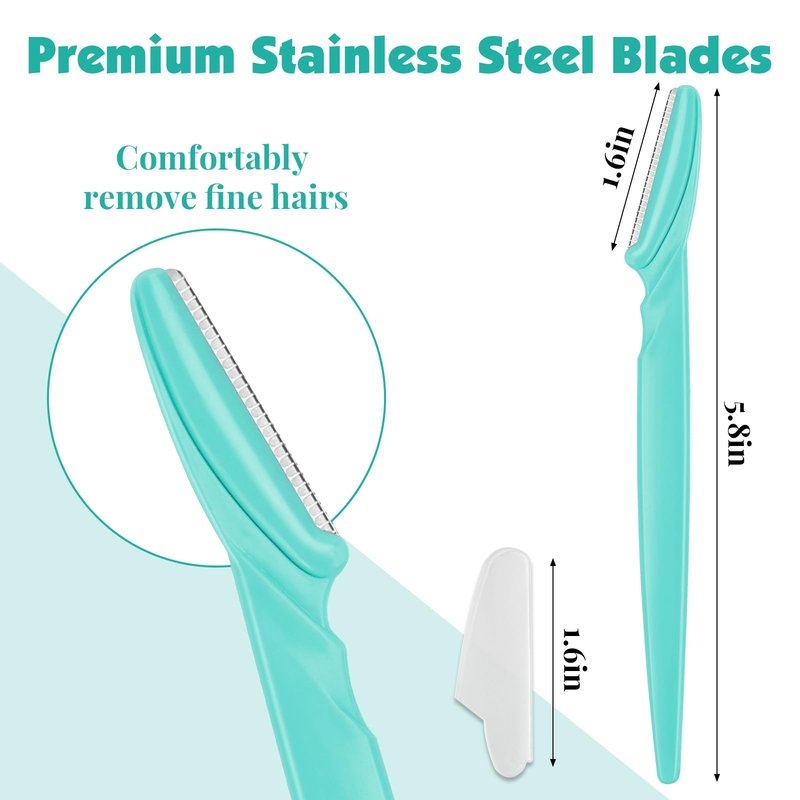 Phyyixs 88 Pcs Dermaplaning Tool & Face Razors for Women in Storage Jar – Seafoam Coastal Style, Eyebrow Razor with Safety Covers for Women & Men, Ideal Summer Skincare Gift