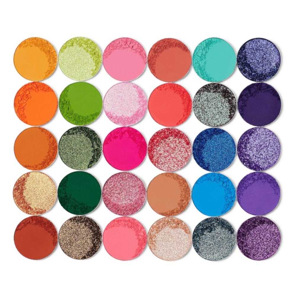 Juvia's Place Culture Palette - Vibrant 30-Color Eyeshadow Palette with Yellow, Green, Pink, Purple & Glitter Shades
