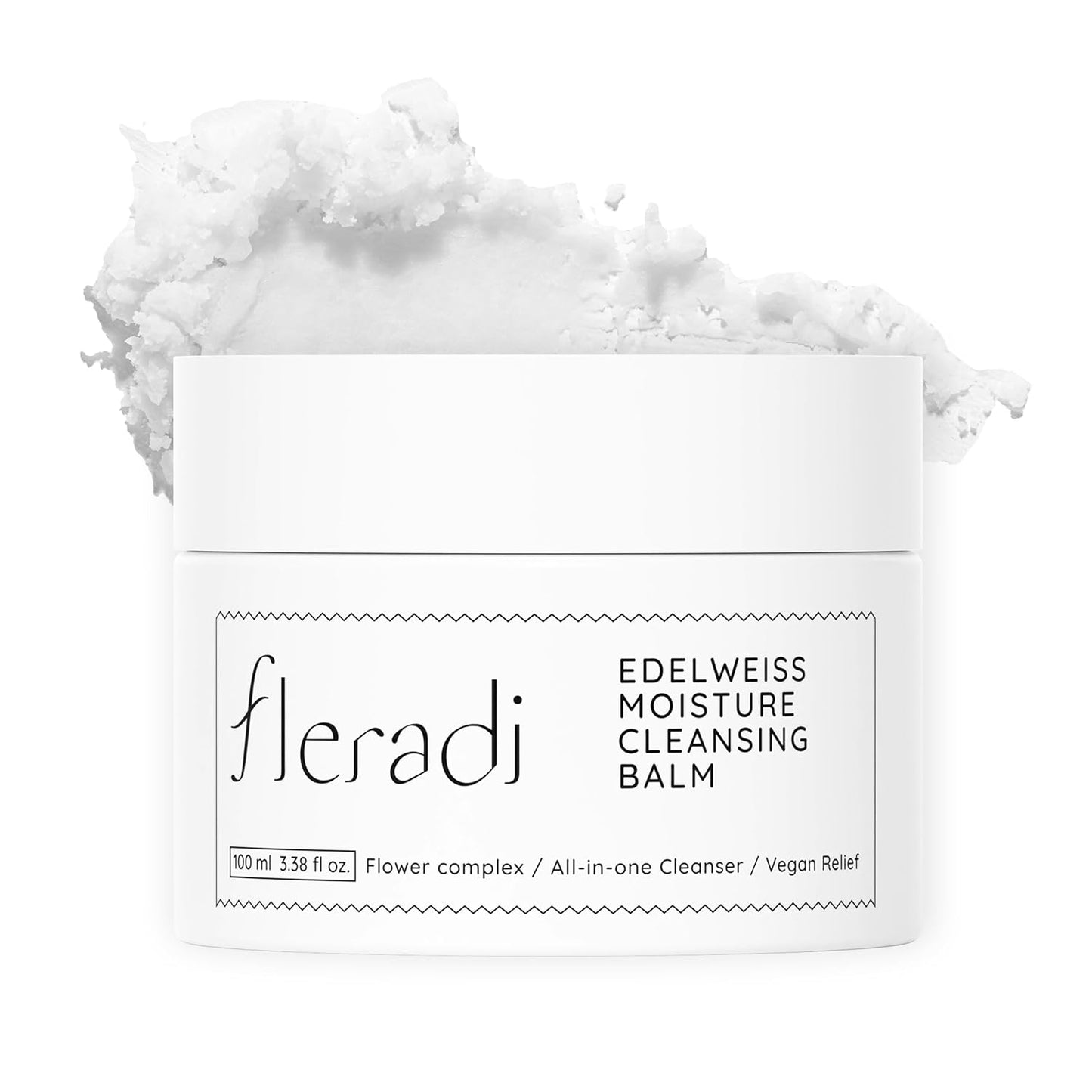 Edelweiss Cleansing Balm - Vegan Makeup Remover & Face Cleanser | Natural Flower Extracts, 3.38 fl oz