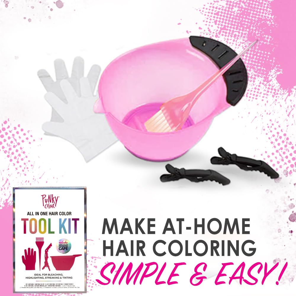Hair Bleach Kit - Complete Hair Coloring Tools with Dye Bowl, Brush, Gloves & Clips | Perfect for DIY Hair Dyeing