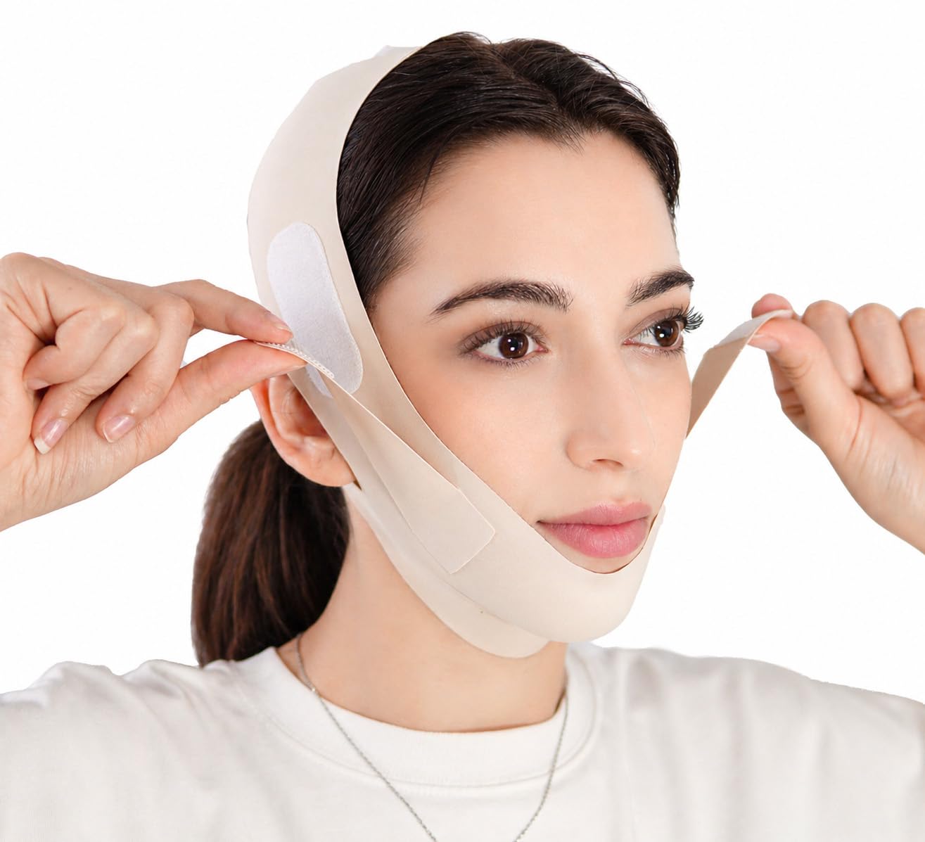 V Line Lifting Mask Chin Strap for Sleeping, Face Lifting Strap, Chin Strap, V Line Mask, Jawline Shaper, Jaw Strap, Double Chin Reducer,Face Lift Tape & Snoring Solution (Beige.)