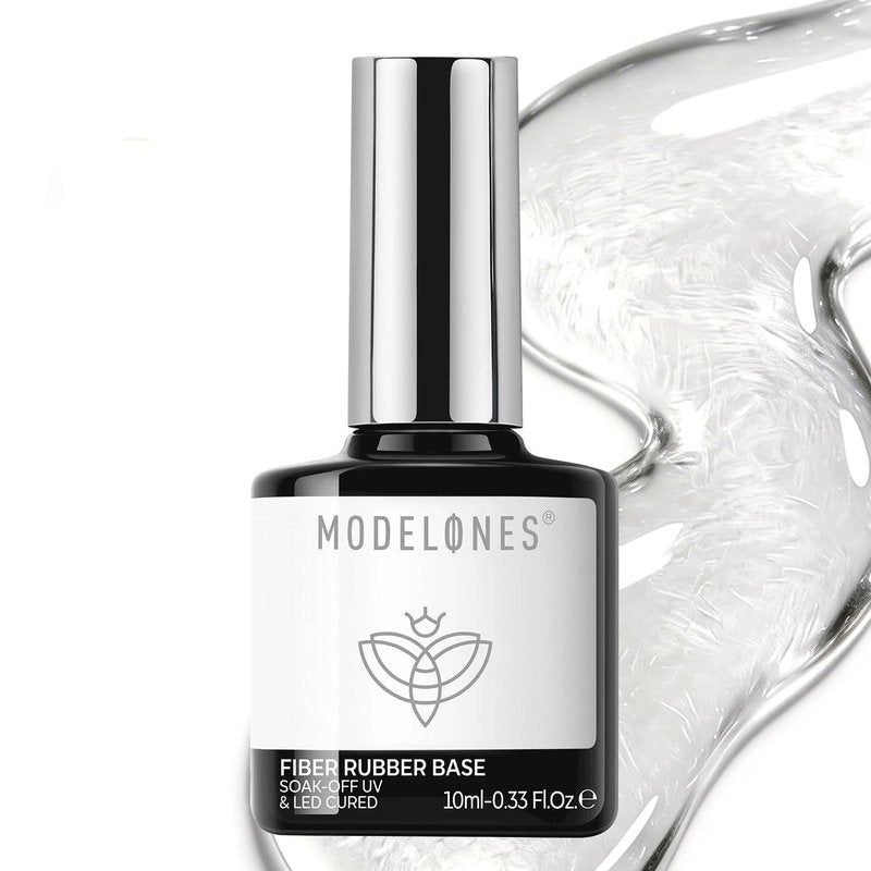 Fiber Rubber Base Gel for Nails - 15ml Clear Nail Strengthener | Thickening Formula for Weak & Cracked Nails